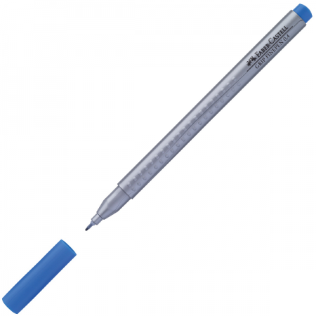 Liner 0.4mm albastru, FABER-CASTELL Grip