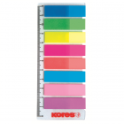 Index adeziv plastic 12x45mm 25 file x 8 culori + RIGLA, KORES