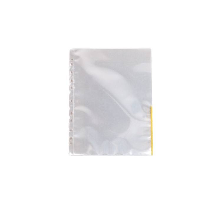 Folie protectie documente A4 105mic cristal margine galbena, ESSELTE