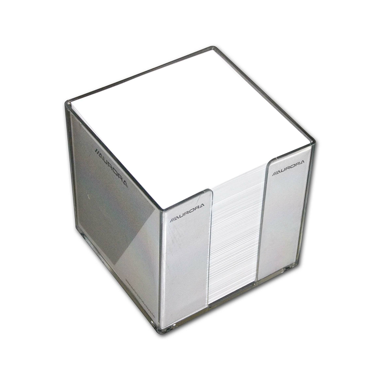 Cub hartie alb 9x9cm 900 file cu suport plastic, AURORA Bur-O-Class