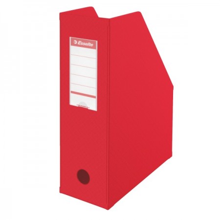 Suport vertical documente 10cm carton plastifiat rosu, ESSELTE