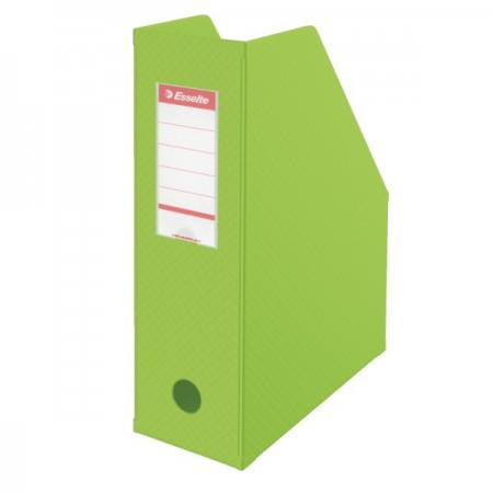 Suport vertical documente 10cm carton plastifiat verde, ESSELTE