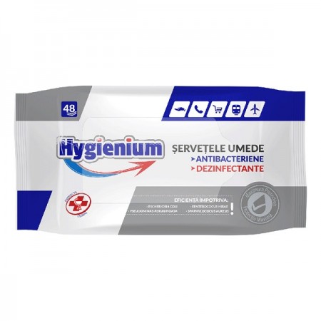 Servetele umede antibacteriene dezinfectante 48 buc/set, HYGIENIUM