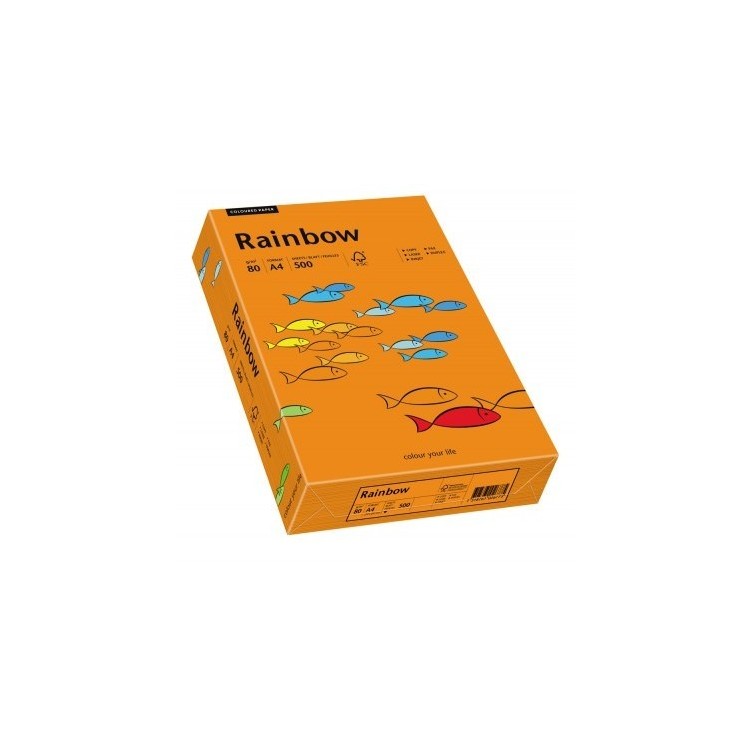 Hartie copiator A4 80g/mp 500 coli/top portocalie intens, RAINBOW