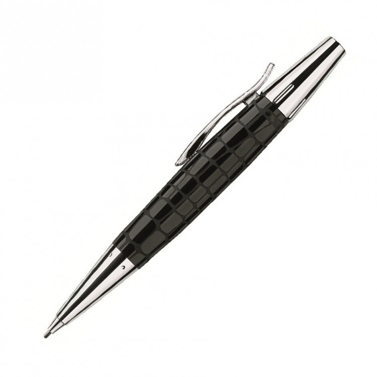 Creion mecanic de lux 1.4mm corp negru, FABER-CASTELL E-motion Croco