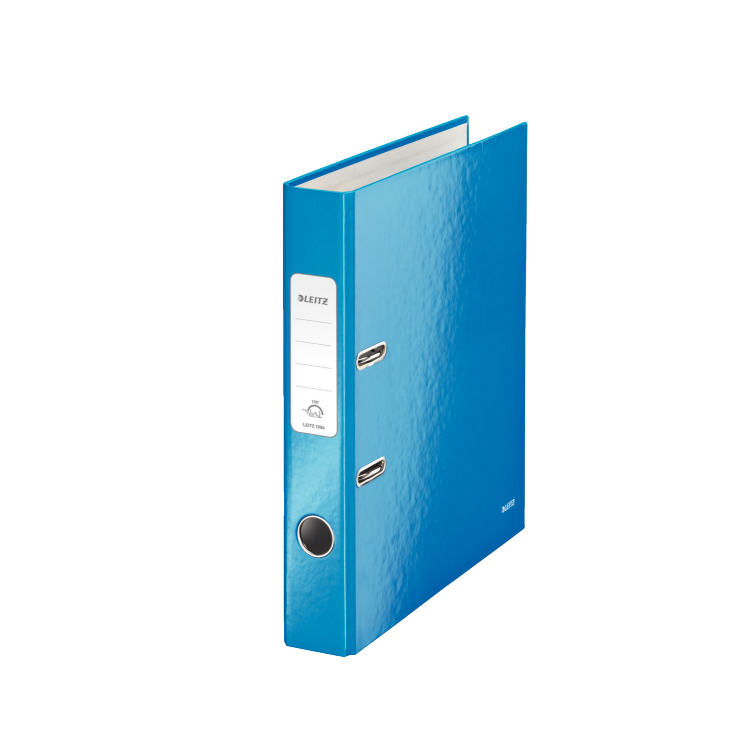 Biblioraft plastifiat 5cm albastru metalizat, LEITZ WoW