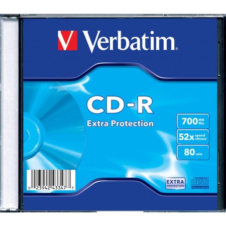 CD-R 700Mb 52x slimcase, VERBATIM Extra Protection