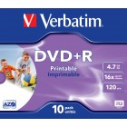 DVD+R 4.7Gb 16x jewelcase, VERBATIM Wide Printable