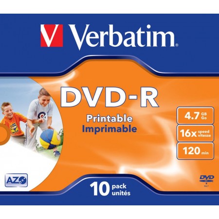 DVD-R 4.7Gb 16x jewelcase, VERBATIM Wide Printable