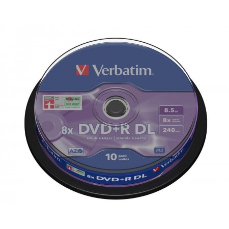 DVD+R 8.5Gb 8x double layer 10 buc/cut, VERBATIM Matt Silver
