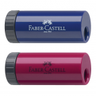 Ascutitoare plastic simpla cu container rosie/albastra, FABER-CASTELL