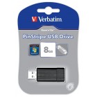 Memorie USB2.0 8GB neagra, VERBATIM Pinstripe